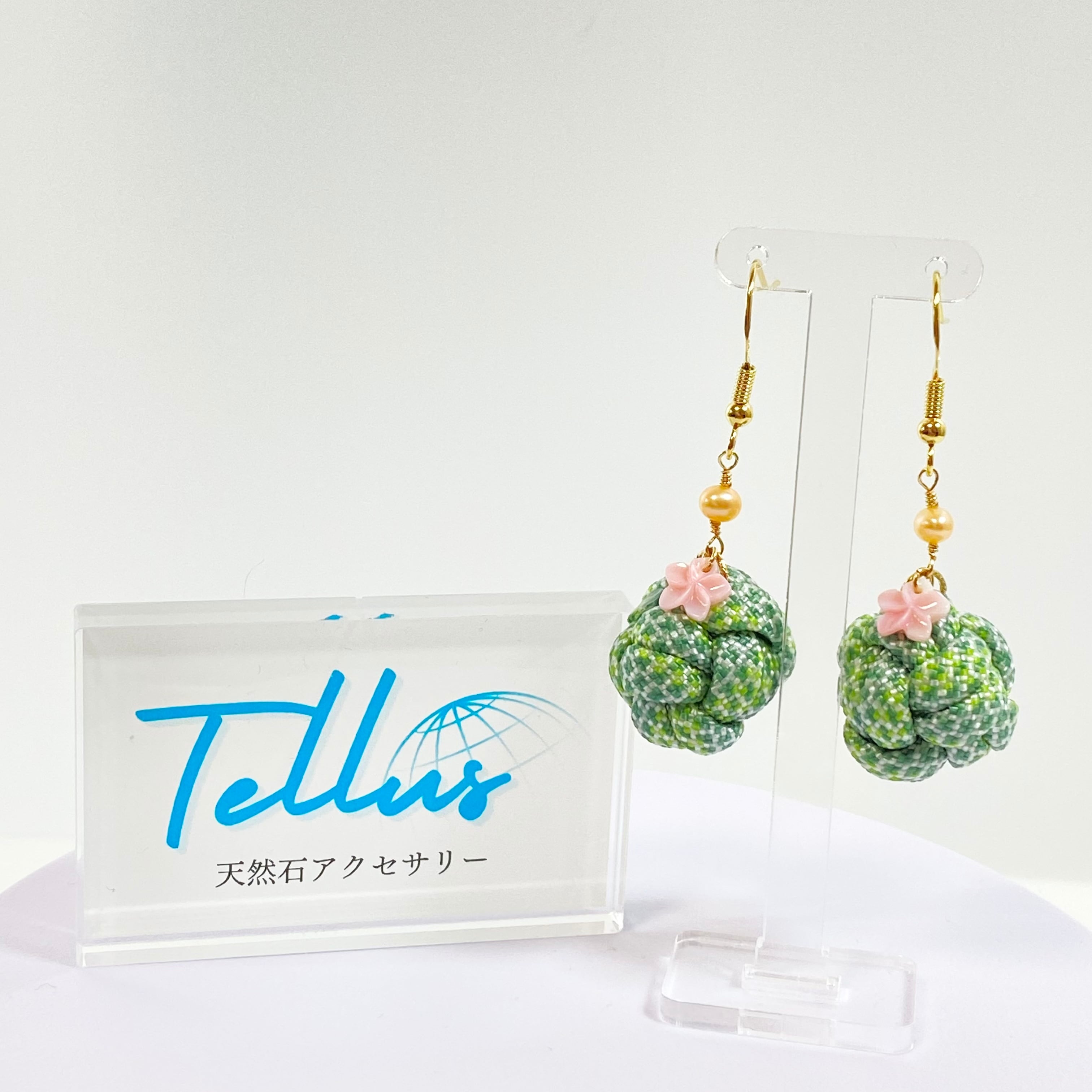 クィーンコンクシェルと淡水パールのピアス | Tellus（テルス