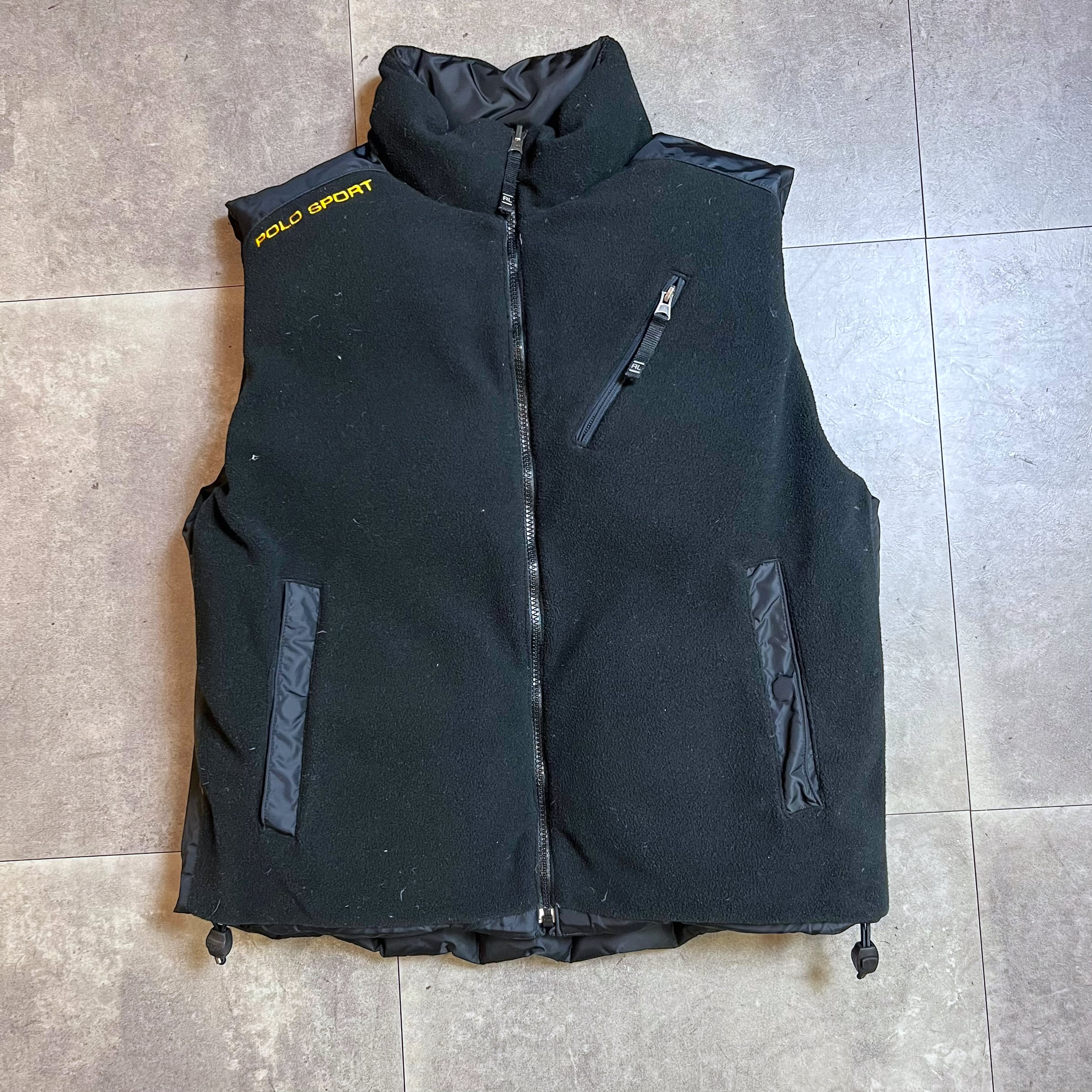 90's POLO Sport reversible Down Vest In POLO Black L / ポロ