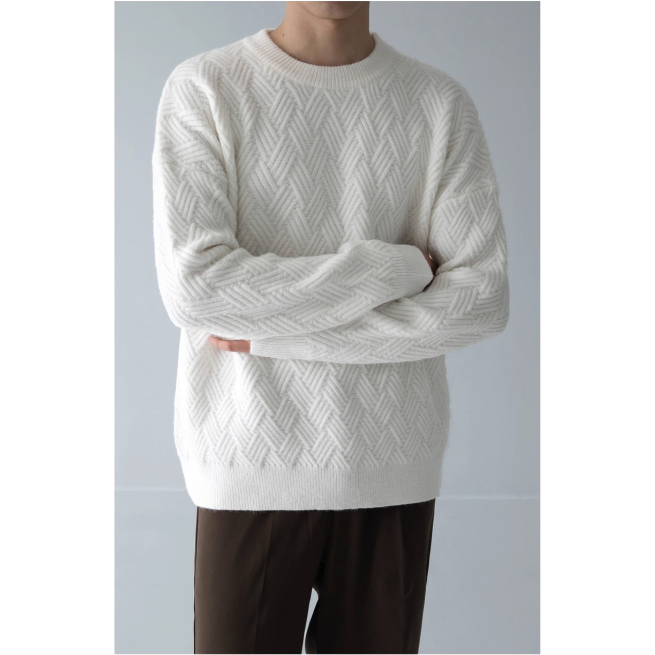 クルーネック ミドル丈ニット af0377