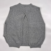 カシミヤ100% blancvert ブランベール ノースリーブ ニット セーター 40 /グレー系 レディース 背中開き