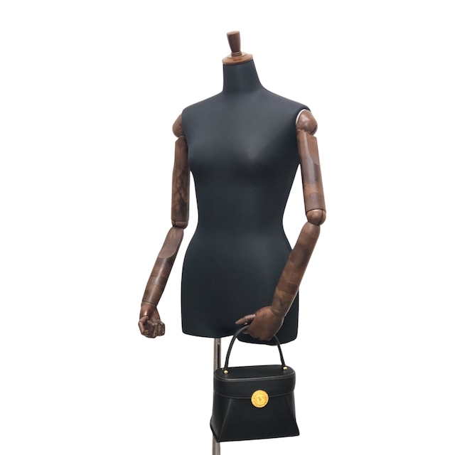 VALENTINO GARAVANI ヴァレンティノガラヴァーニ ハンドバッグ ブラック メダルモチーフ レザー バニティバッグ vintage ヴィンテージ オールド 68dag4