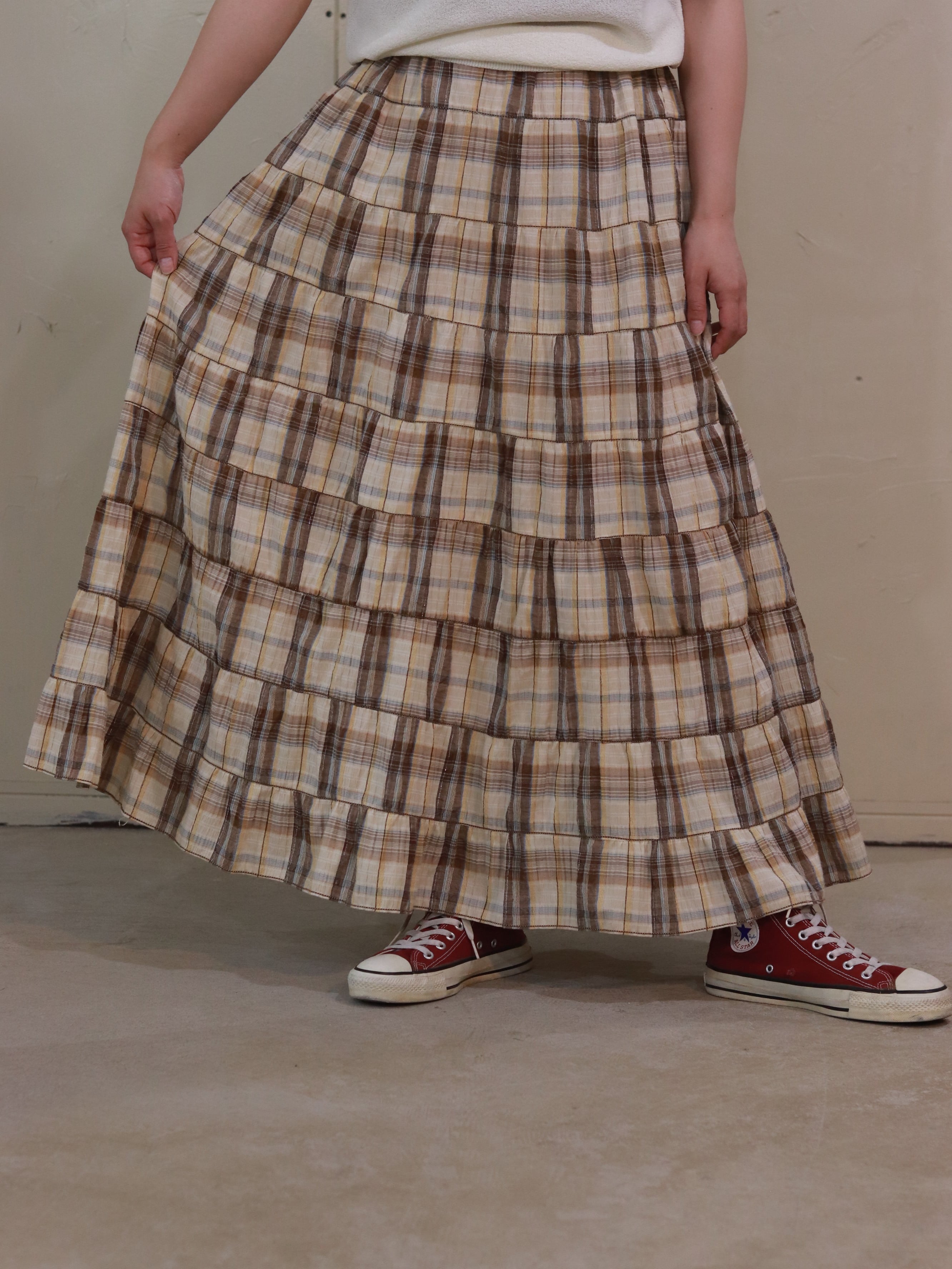 TARTAN TIERED SKIRT