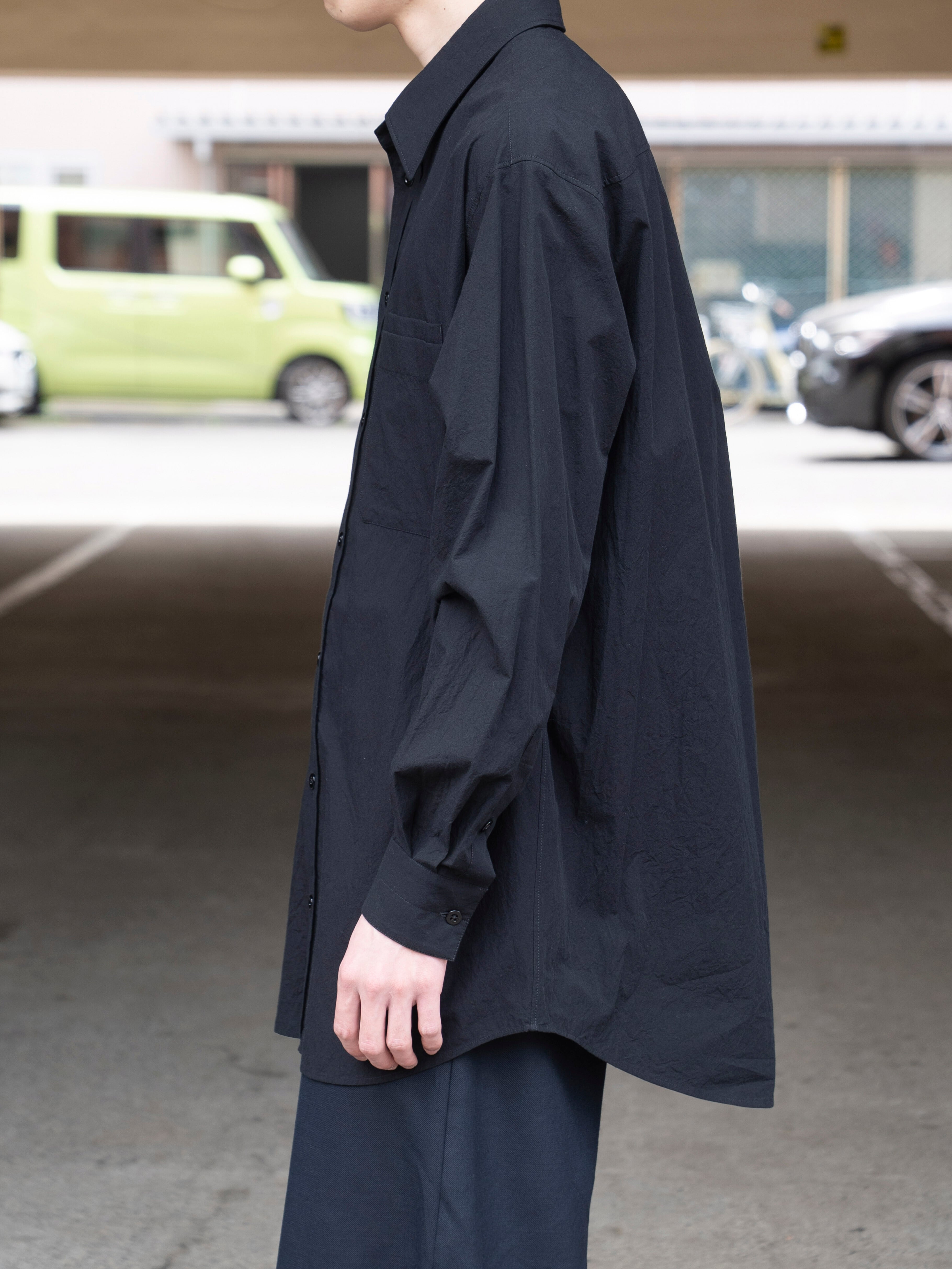 LEMAIRE TWO POCKET SHIRT BLACK SH1247 LF1399 | BEST PACKING STORE