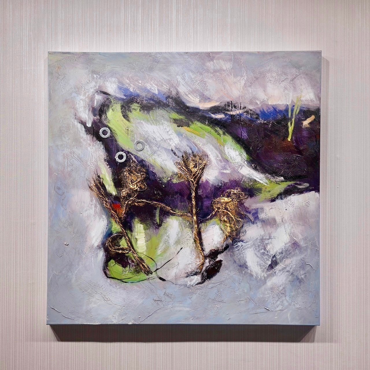 油絵 抽象画 大型 80×80 壁掛け ハンドメイド アート 現代 絵画 美術 モダン 展示品