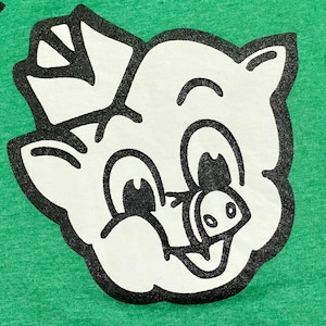 【FRUIT OF THE LOOM】Piggly Wiggly ピグリーウィグリー スーパーマーケット アーチロゴ イラスト プリント Tシャツ グリーン 半袖 X-LARGE ビッグサイズ US古着