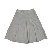 DAKS ダックス 綿&麻 フレアスカート 38/グレー/プリーツ