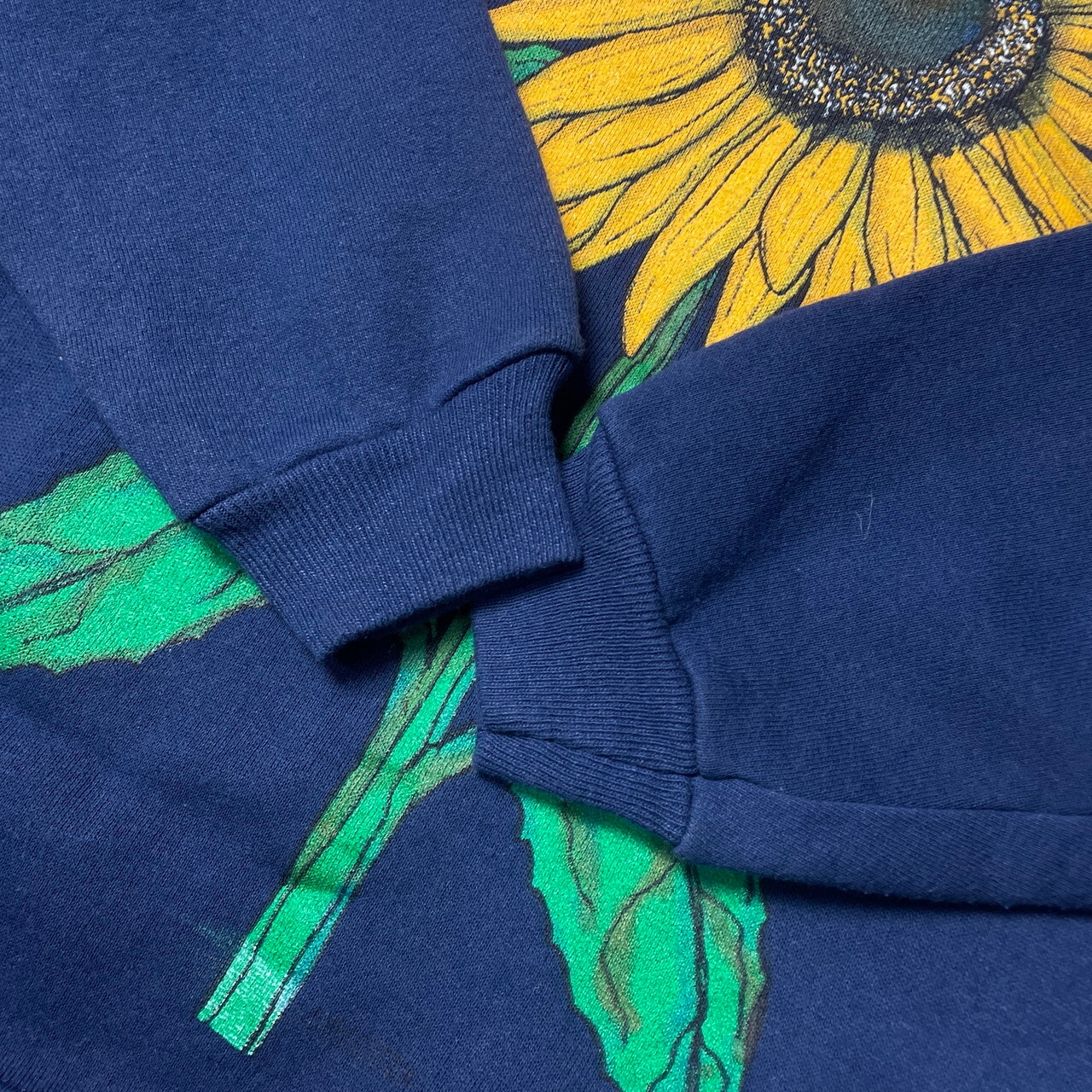 90年代 USA製 DECOTEX DESIGNWEAR ヒマワリ スウェットシャツ メンズL 