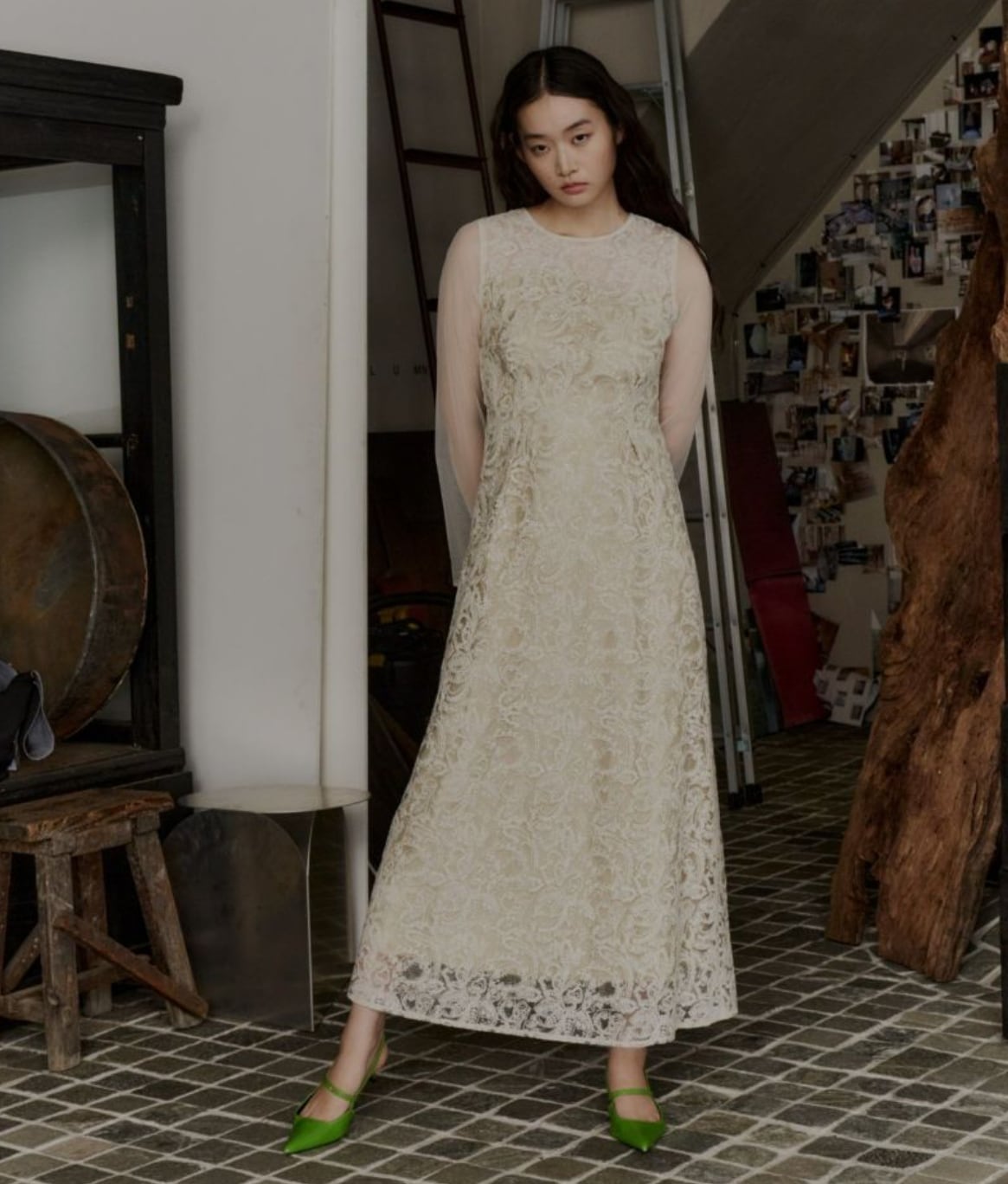 Leaf Embroidery Back Design Dress / YELLOW | kiddo.com