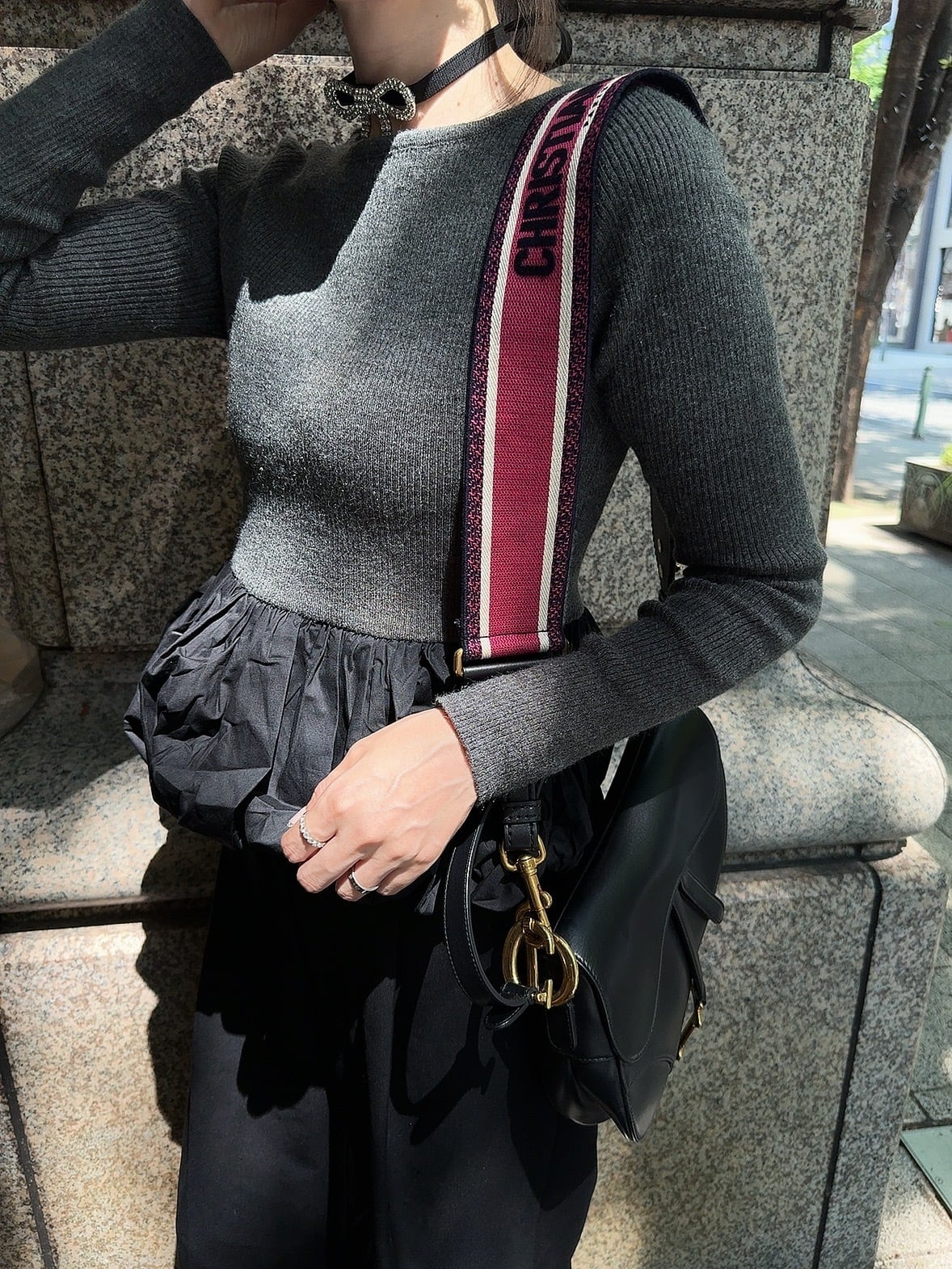 Balloon peplum knit / grey(10月中旬頃発送予定)