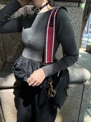 Balloon peplum knit / grey(10月中旬頃発送予定)