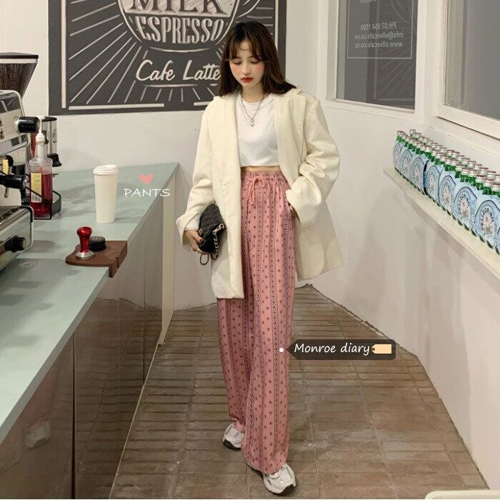 パンツ レディース薄手カジュアルルーズスプリング ピンク 春物 モンロー46018187463