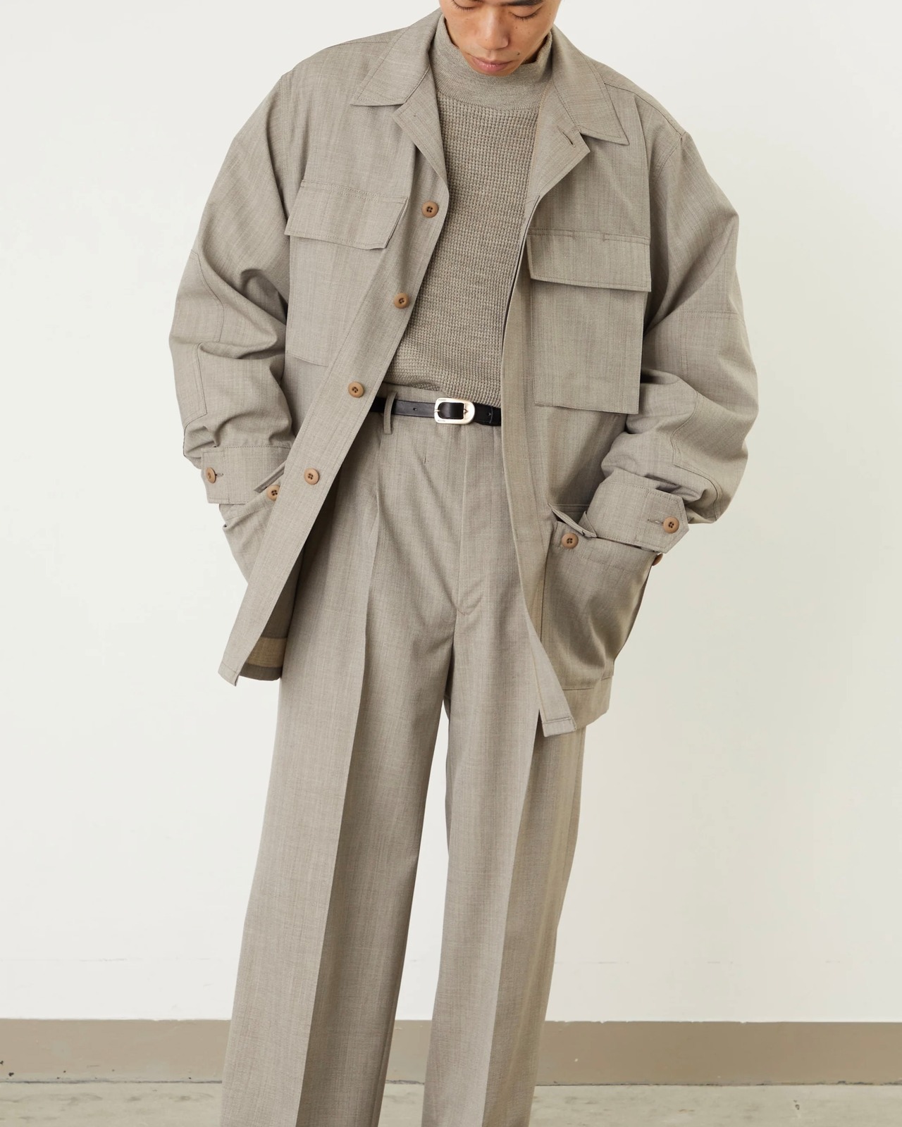 i'm here - UN(I)FORM : 60`s FATIGUE JACKET : beige /  (ｱｲﾑ ﾋｱｰ - 68 年代ﾌｧﾃｨｰｸﾞｼﾞｬｹｯﾄ : ﾍﾞｰｼﾞｭ)