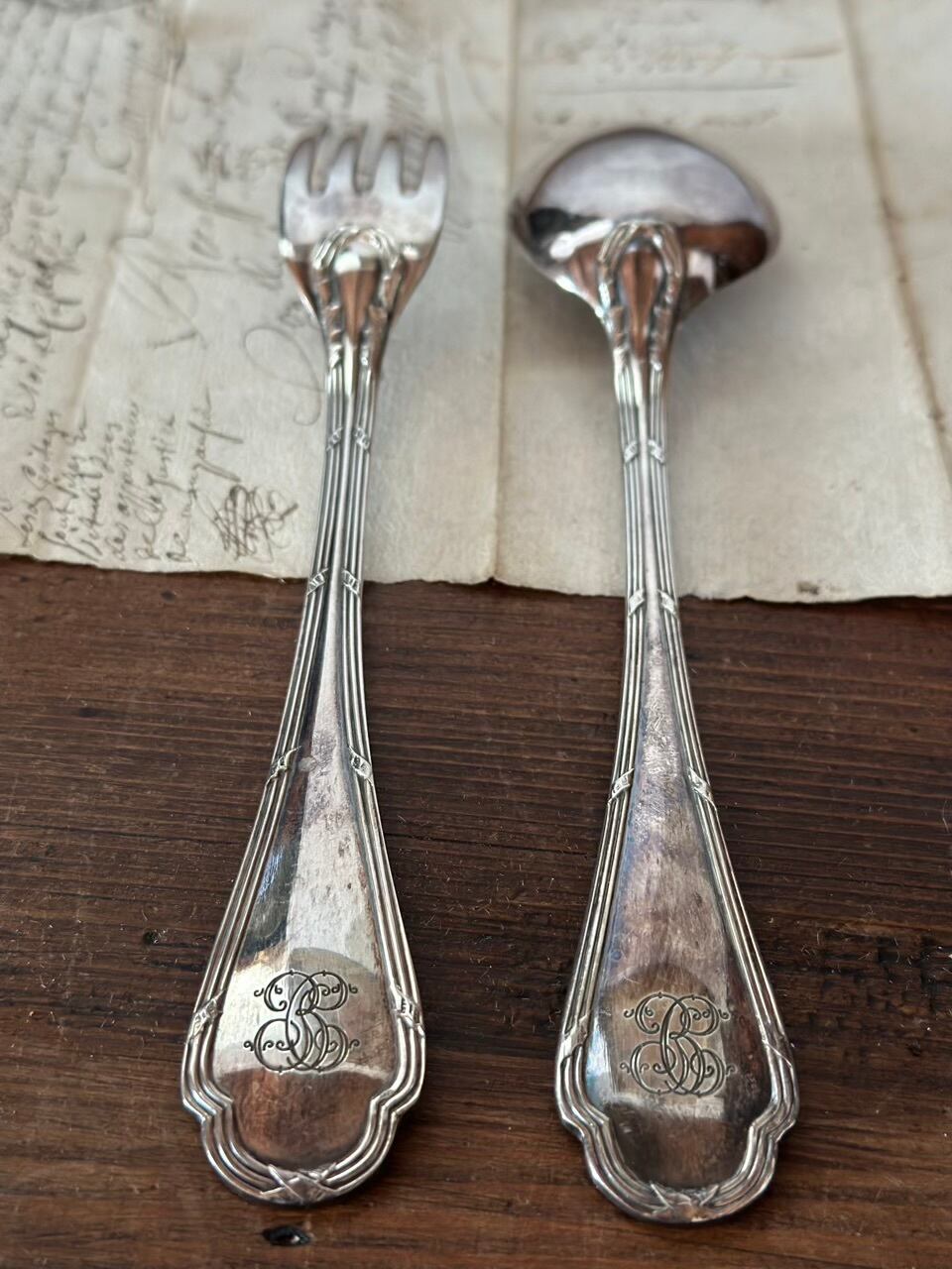 純銀プレート ディナーカトラリーセット 21cm 箱付き | Brocante de La