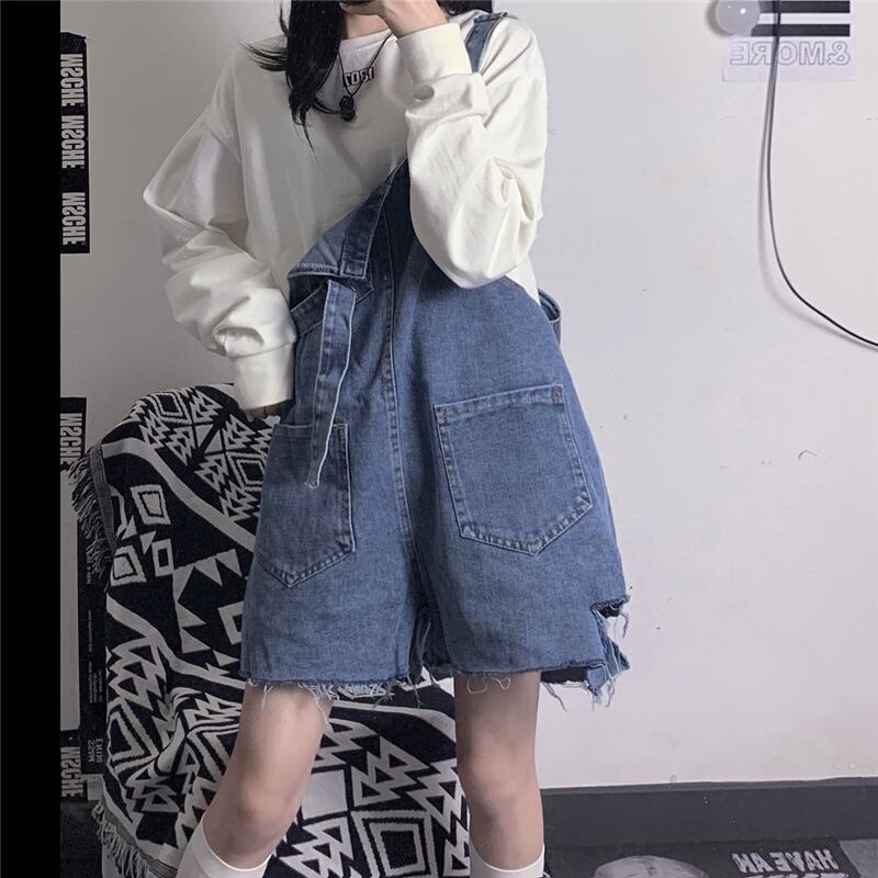 ルーズショーツ オーバーオール サマー薄手ジャンプスーツ オールインワン かわいい 夏物 ブルマー ケッペル42405469253