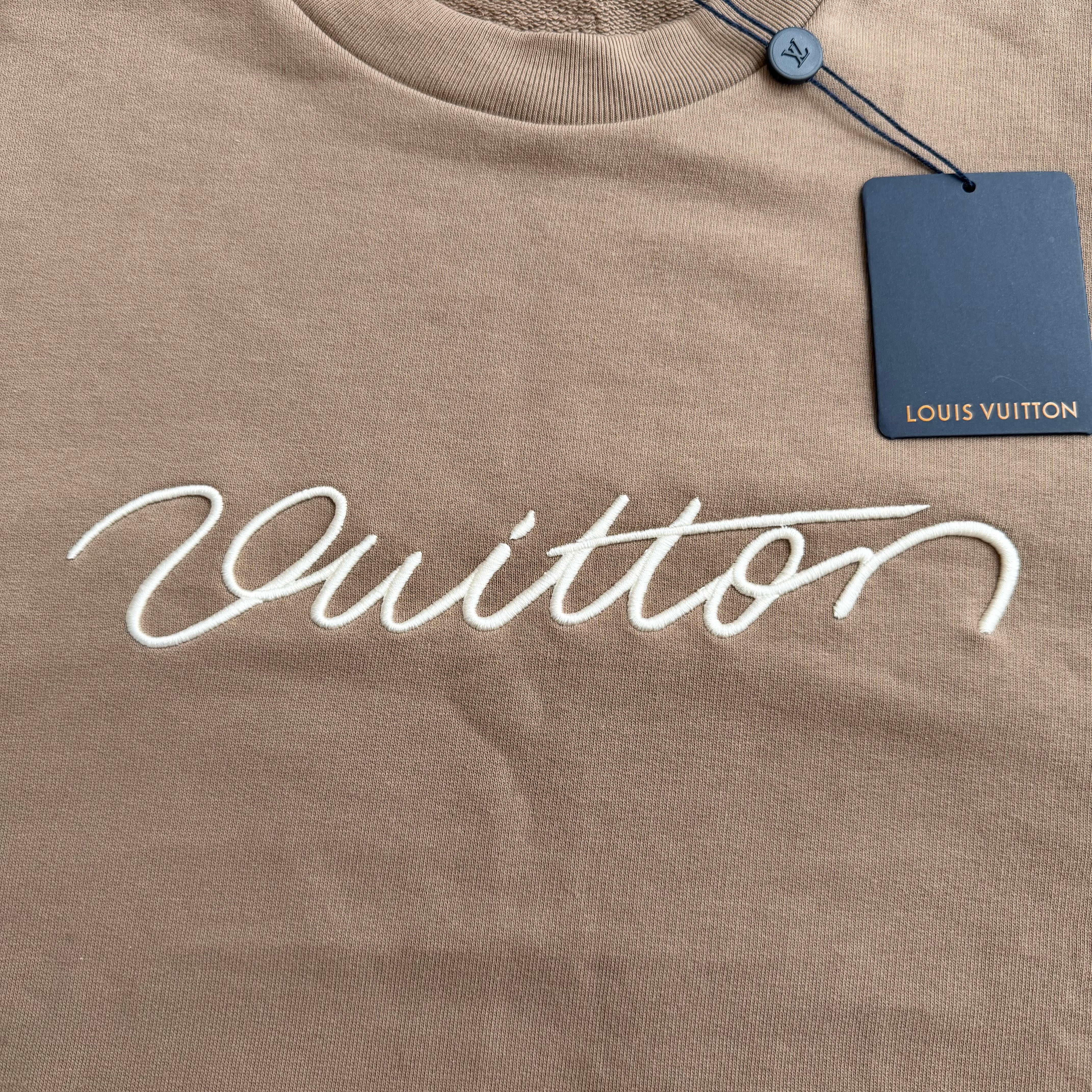 LOUIS VUITTON エンブロイダリー シグネチャー クルーネック サンド XL