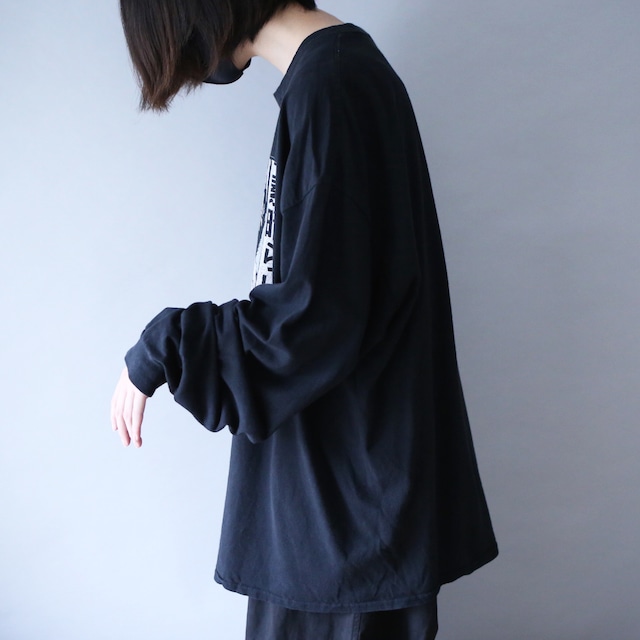 "ヒロアカ×ホークス"" box printed XXL over silhouette l/s tee