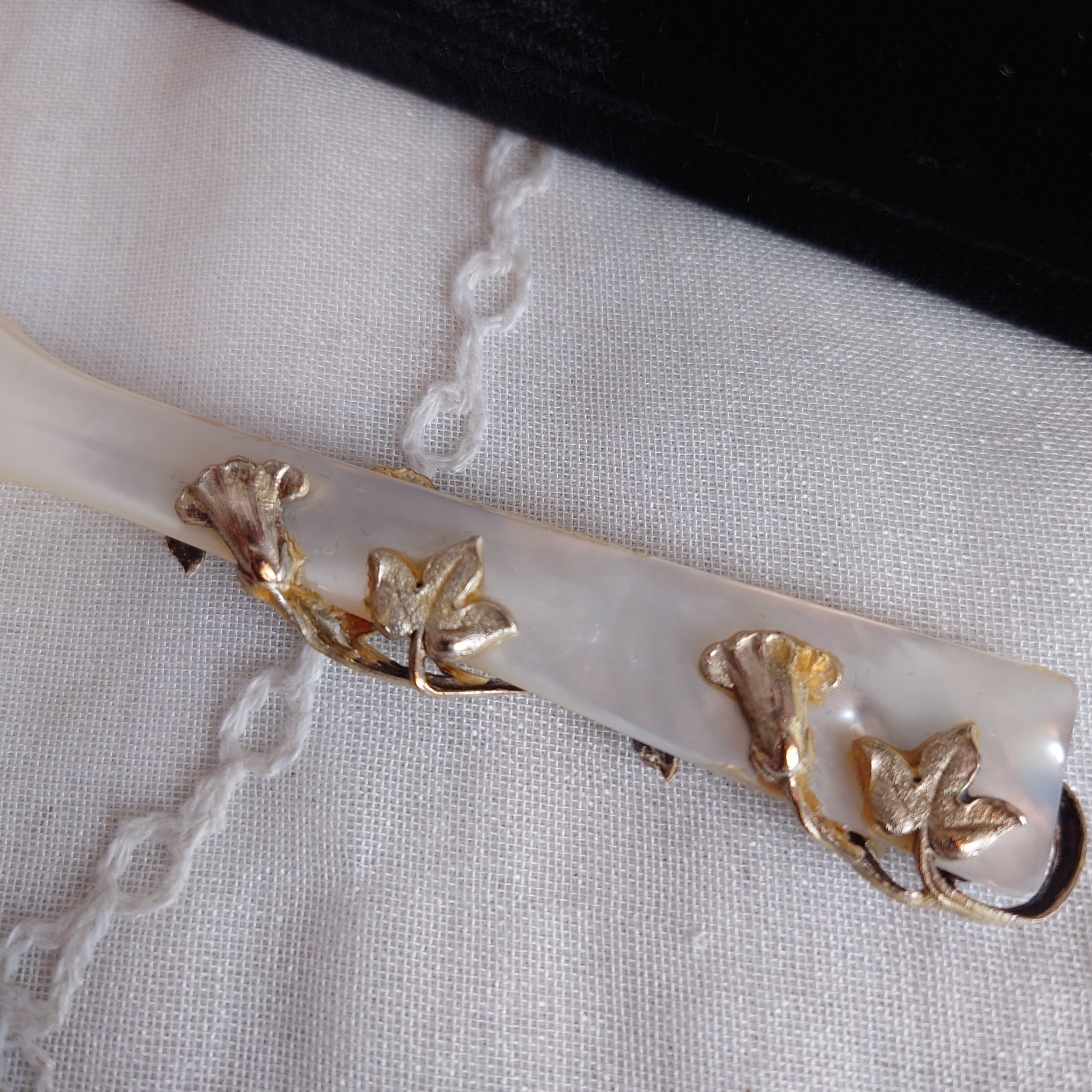 白蝶貝 スプーン キャビアスプーン シルバー装飾 | アンティーク