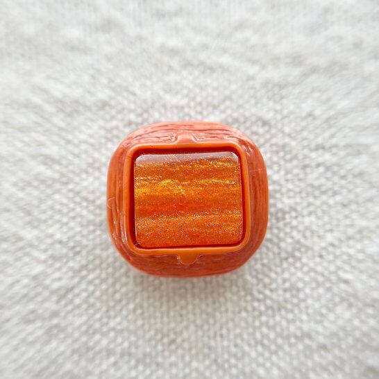 ●『2個セット』スクエア フォトフレーム調×オレンジ 18㎜