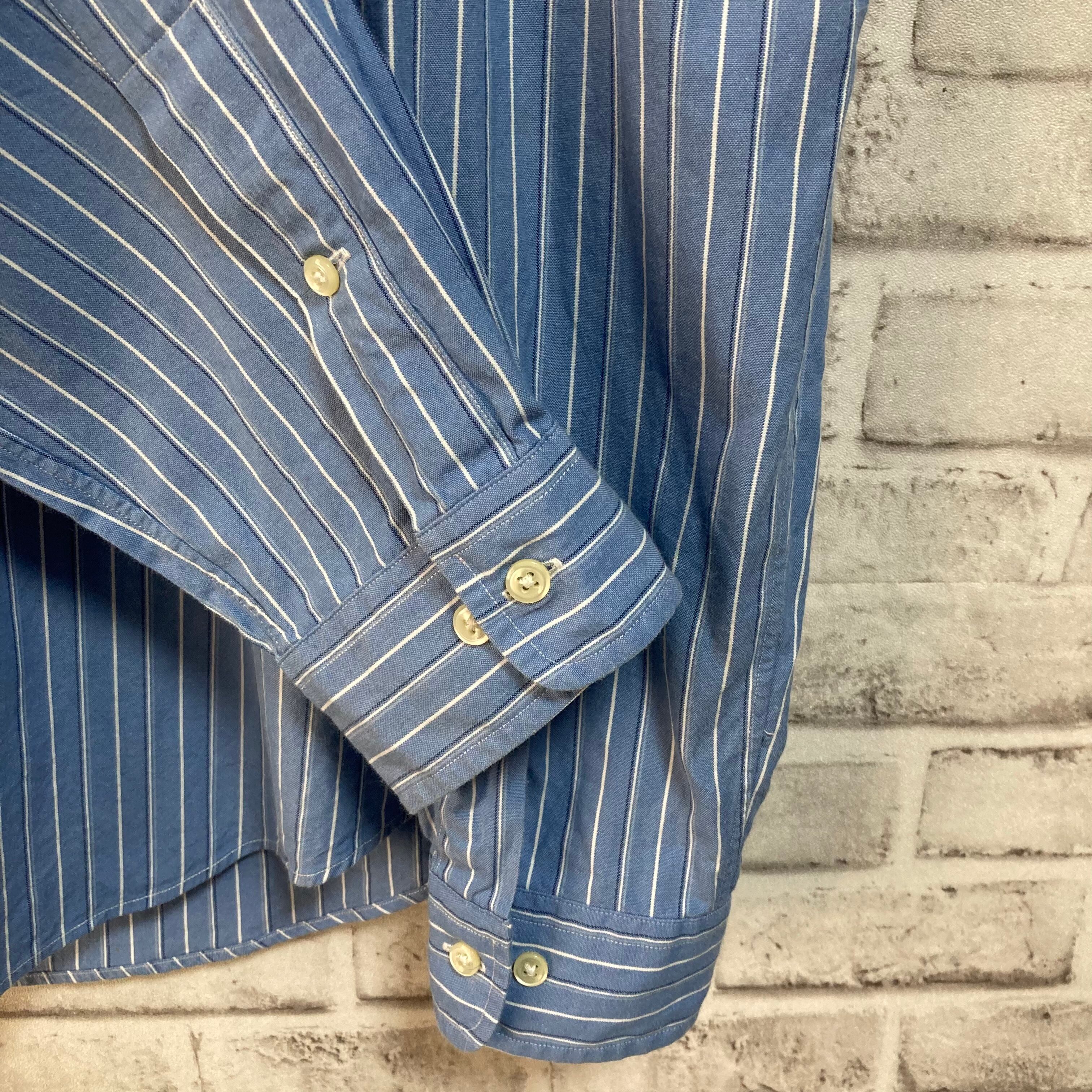 Ralph Lauren】L/S Stripe BD Shirt L相当 90s ラルフローレン