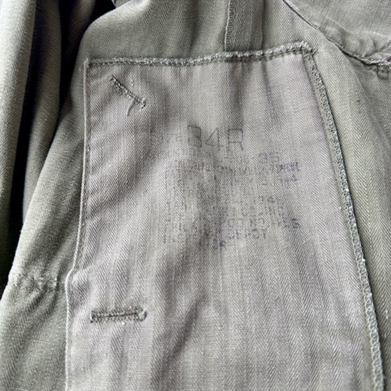 US Army M-43 HBT Jacket 34R 40s 袖ダメージあり 画像10