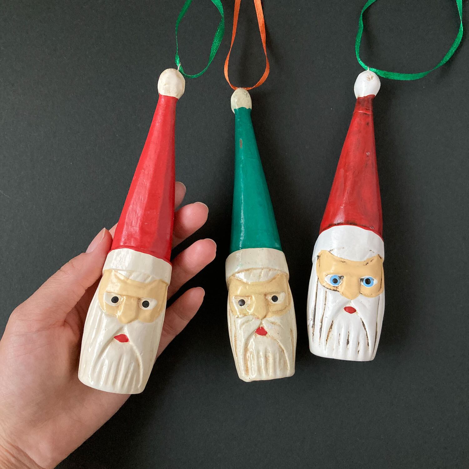 新色追加〉オーナメント 長帽子サンタの顔 | Dua-アクセサリーパーツ