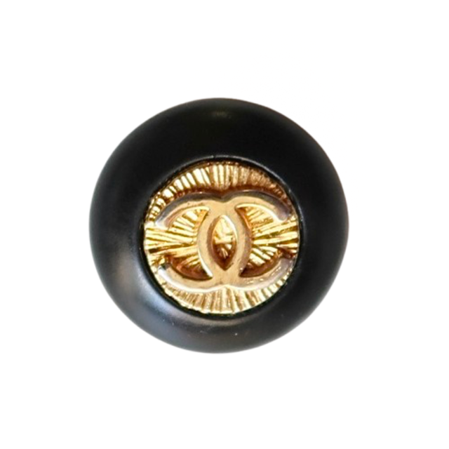 【VINTAGE CHANEL BUTTON】ココマーク アンティークゴールド ブラック 18mm C-25051