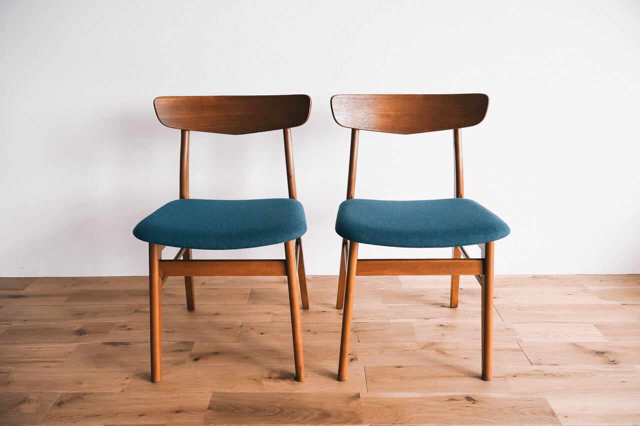 ダイニングチェア2脚セット｜北欧ヴィンテージ｜チーク＋バーチ