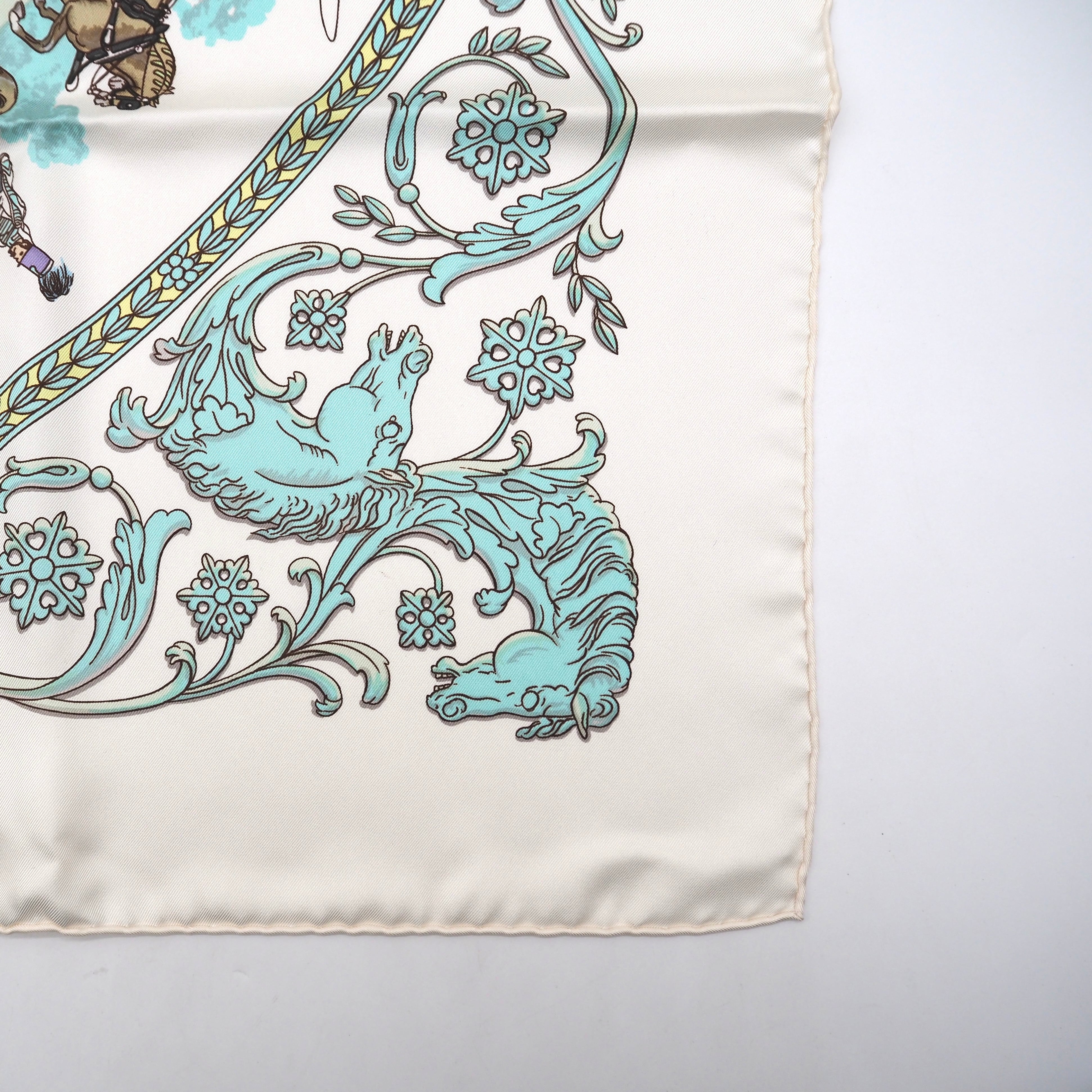 HERMES La Promenade de Longchamps スカーフ カレ90 シルク エルメス