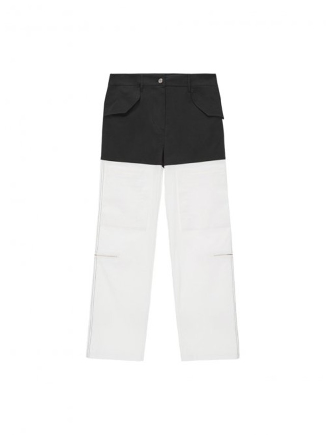 [MATIN KIM] COLOR BLOCK VELCRO CARGO PANTS IN BLACK
