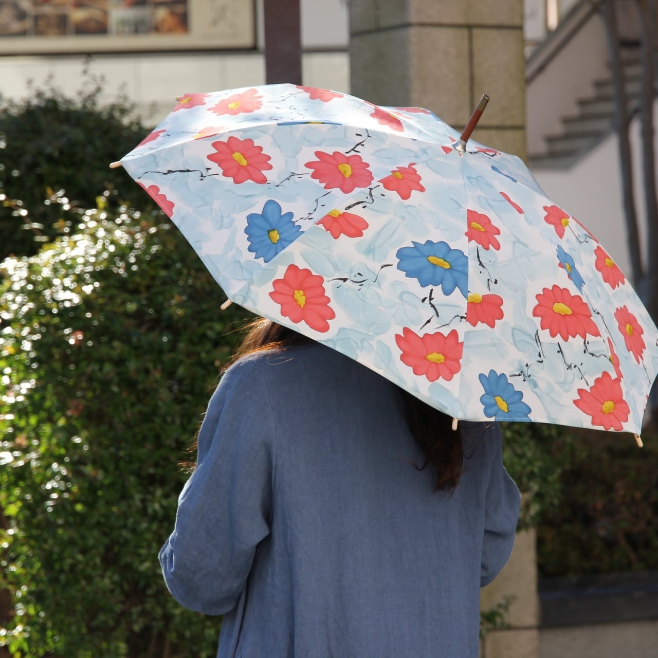 着物リメイク日傘 花・花・中振袖 一点もの | 日月堂（にちげつどう）