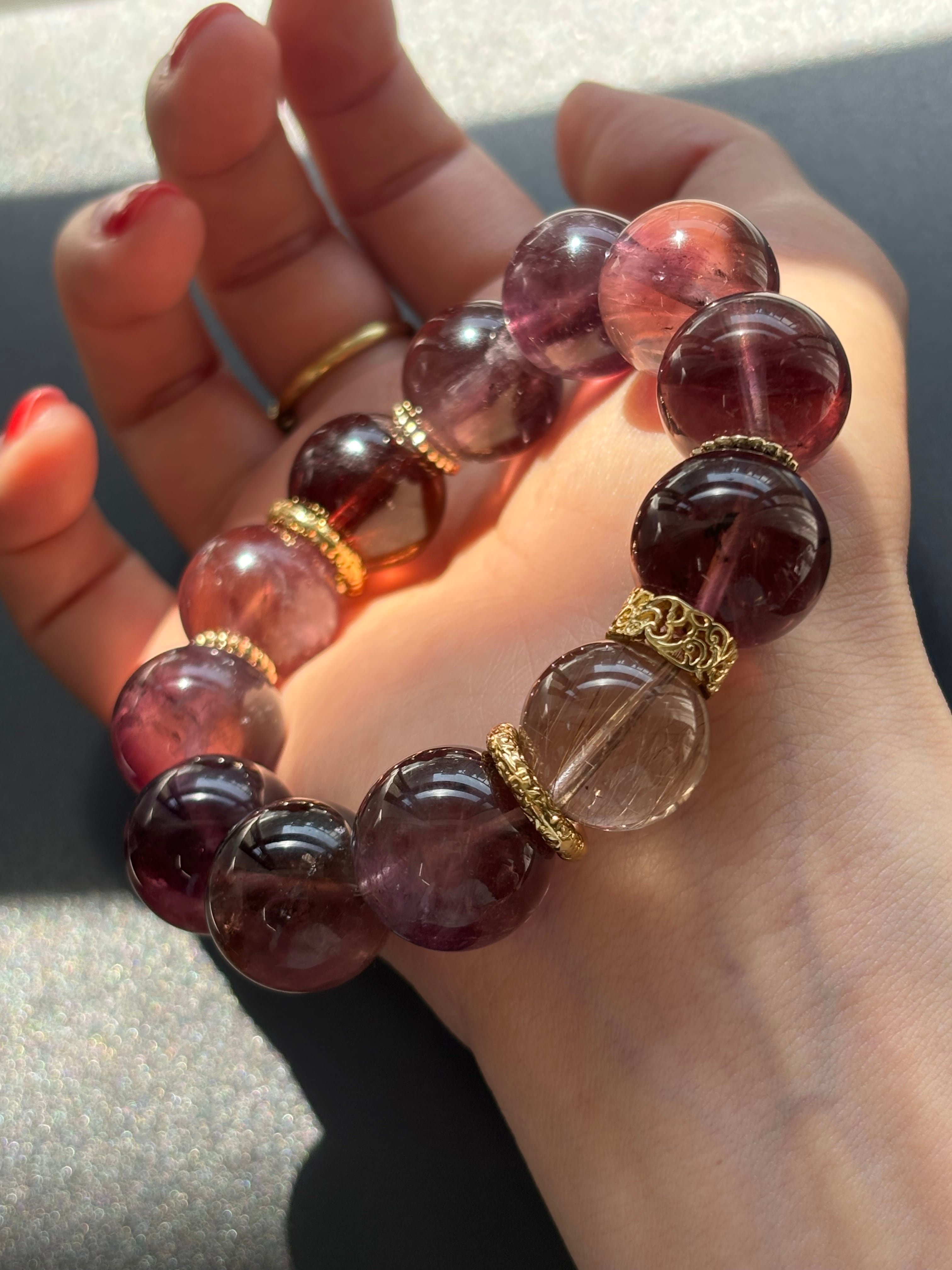 高品質 レッドスモーキーアメジスト スモーキーサゲニティック