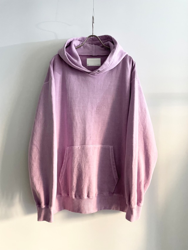 TrAnsference loose fit sweat hoodie - fade fuchsia garment dyed