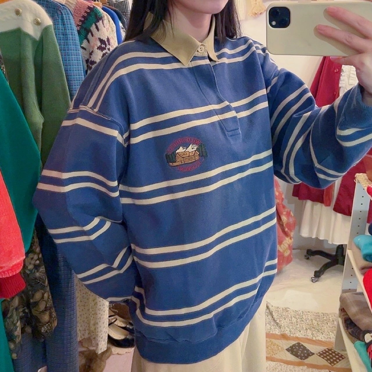 lodge embroidery rugger shirt