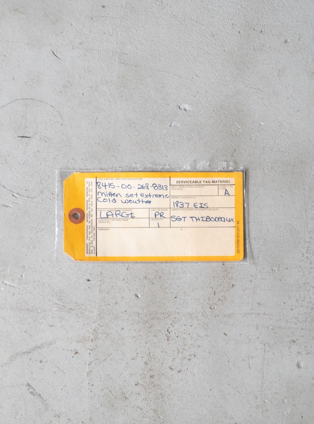 "U.S.Department of Defense" 1980s Serviceable tag