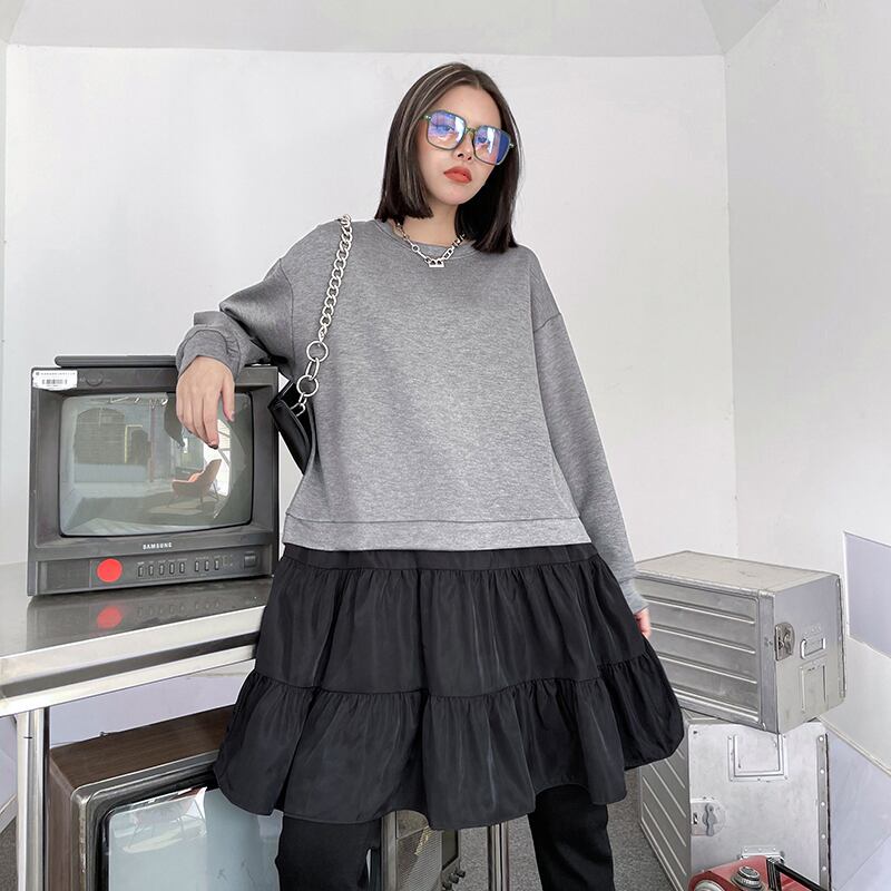 ドレス スプリングルーズセーター Aラインスカート ロング 春物 ラブタオタオダレンハウス43348142977