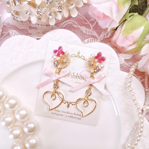 special price♡《 Butterfly heart 》 ピアス/イヤリング