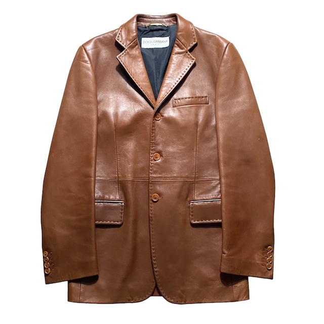 archive DOLCE&GABBANA leather tailored jacket