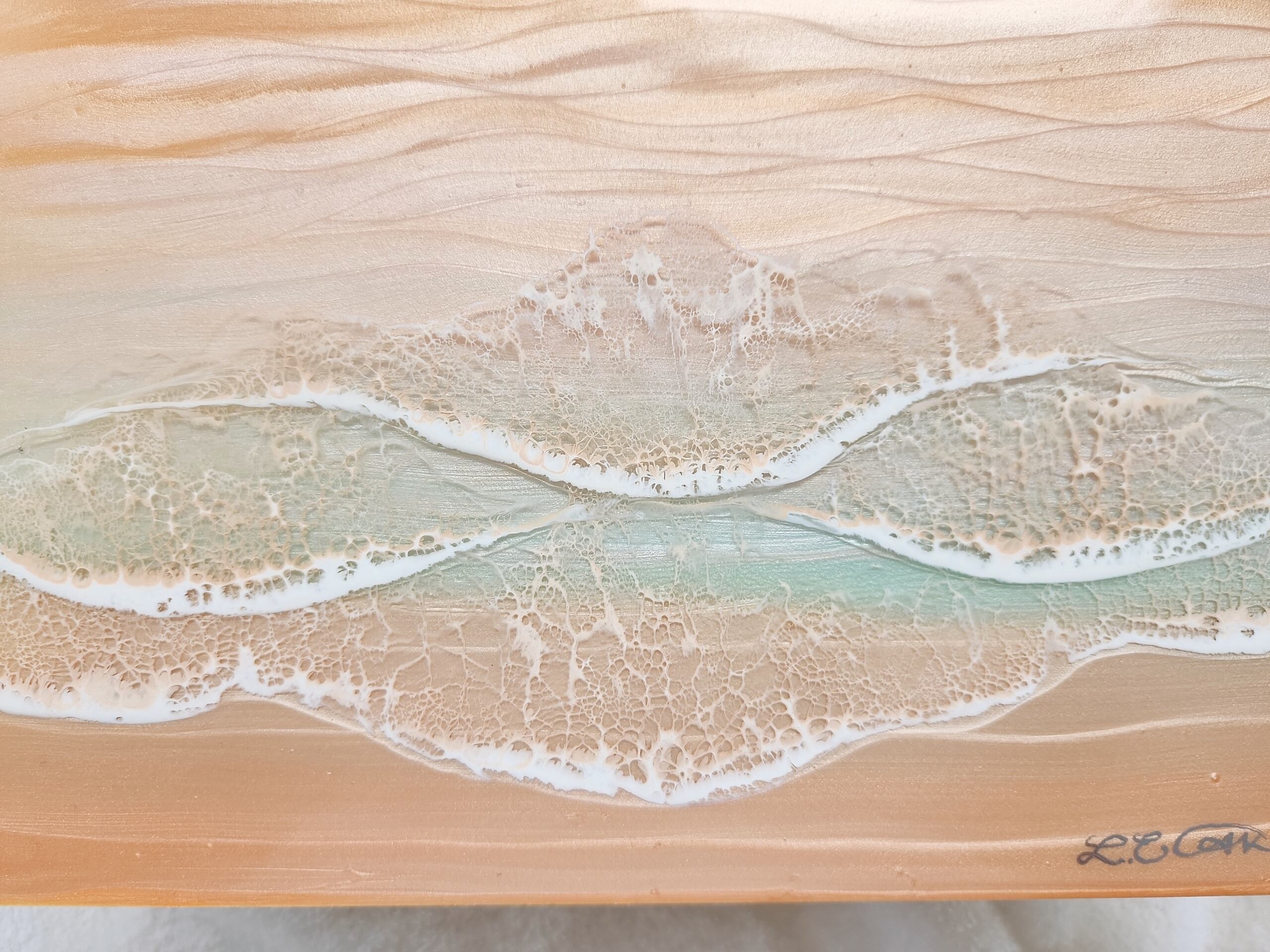 136.オーシャンレジンアート sunset beach 3wave