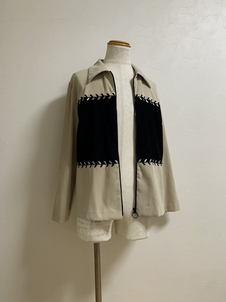 1990's Bi-Color Switched Design Zip-Up Shirt Jacket