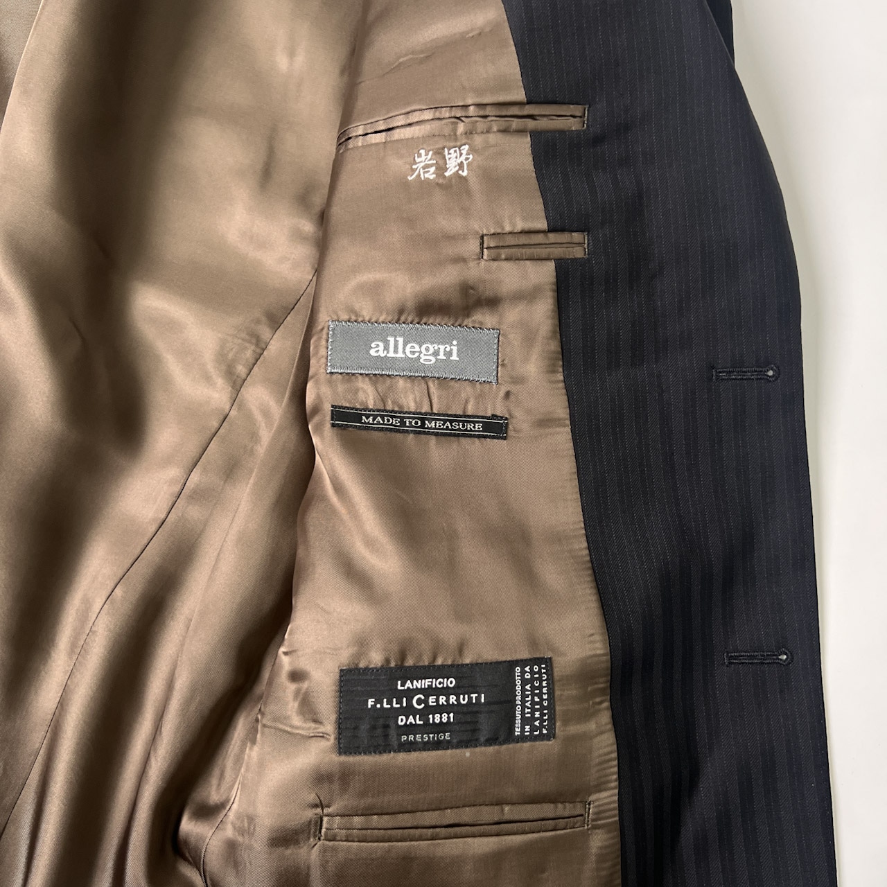 allegri アレグリ シャドーストライプ テーラードジャケット 50(L) /メンズ/ブラック/LANIFICIO F.LLI CERRUTI生地