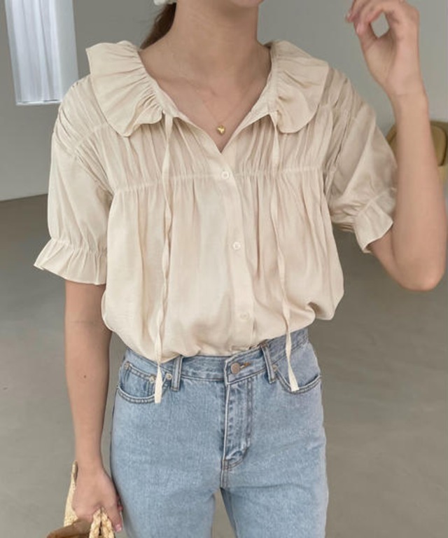 《即納商品》verni blouse (ivory / beige / black)