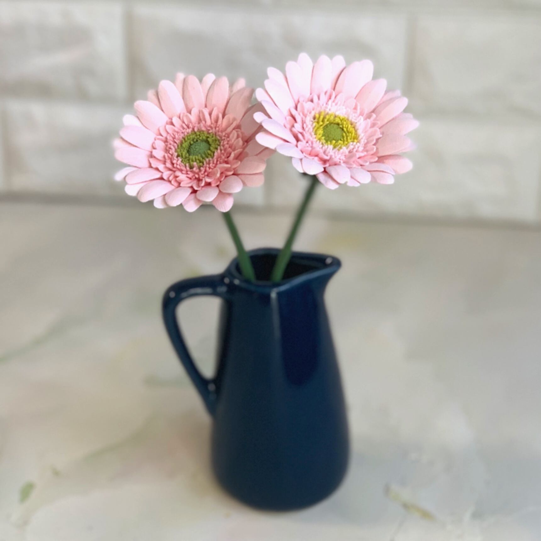 予約513 クレイフラワー ガーベラ3本 ホットピンク サーモンピンク イエローベージュ 4大特典付 ハンドメイド 日用品 インテリア Roe Solca Ec