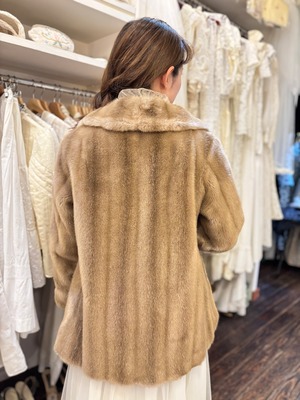 60's70's brown faux fur coat