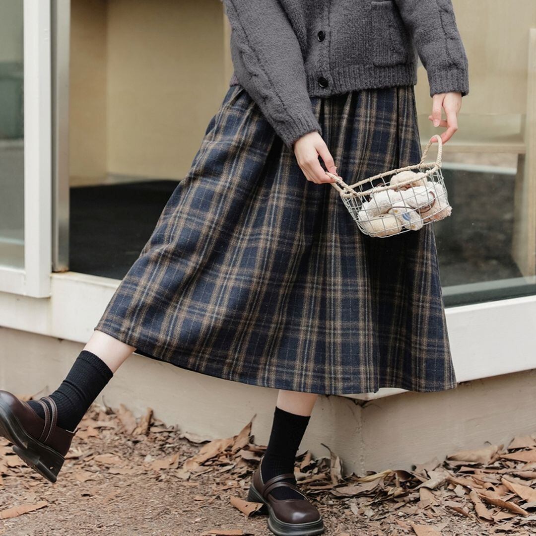 チェック柄 Aライン スカート M 11213 | Raglana 