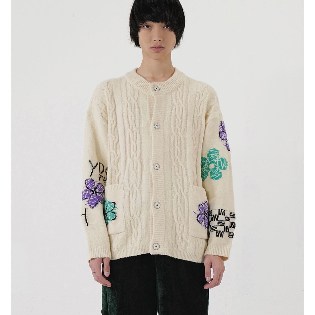 [YOUTHBATH] FLOWER DRAWING CARDIGAN(CR) 正規品 韓国ブランド 韓国通販 韓国代行 韓国ファッション  カーディガン | BONZ (韓国ブランド 代行) powered by BASE