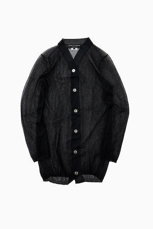 COMME des GARÇONS HOMME PLUS BLACK SHEER KNIT LONG CARDIGAN