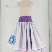 フラダンス 衣装 パウスカート パープル系 ホワイト系 リバーシブル ワンポイント プルメリア柄 ハイビスカス柄 ウミガメ柄 ホヌ柄 シンプル かわいい 鮮やか 華やか 明るい 紫 白 黄緑 ハワイアン アロハ ハワイアンプリント フラ ダンス レッスン 練習