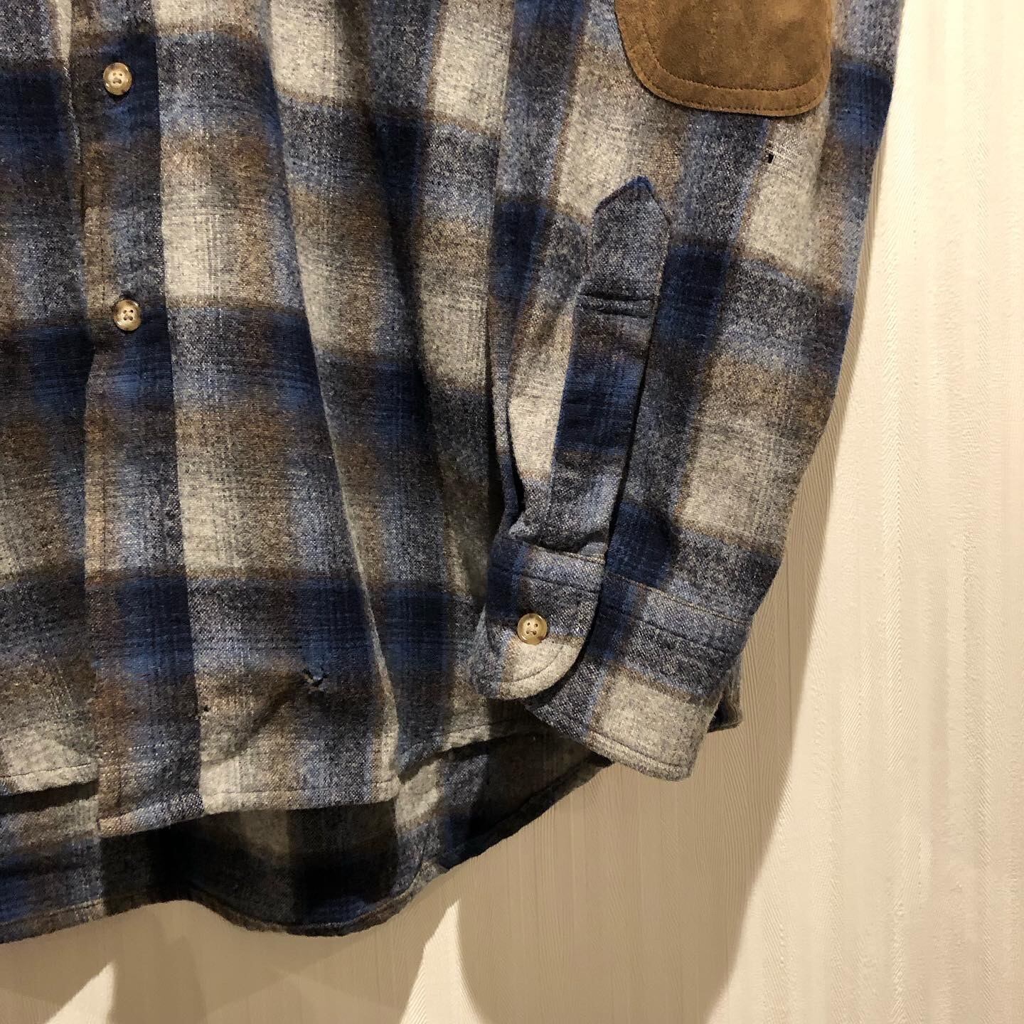 00s PENDLETON shadow check “elbow patch” wool shirt【高円寺店