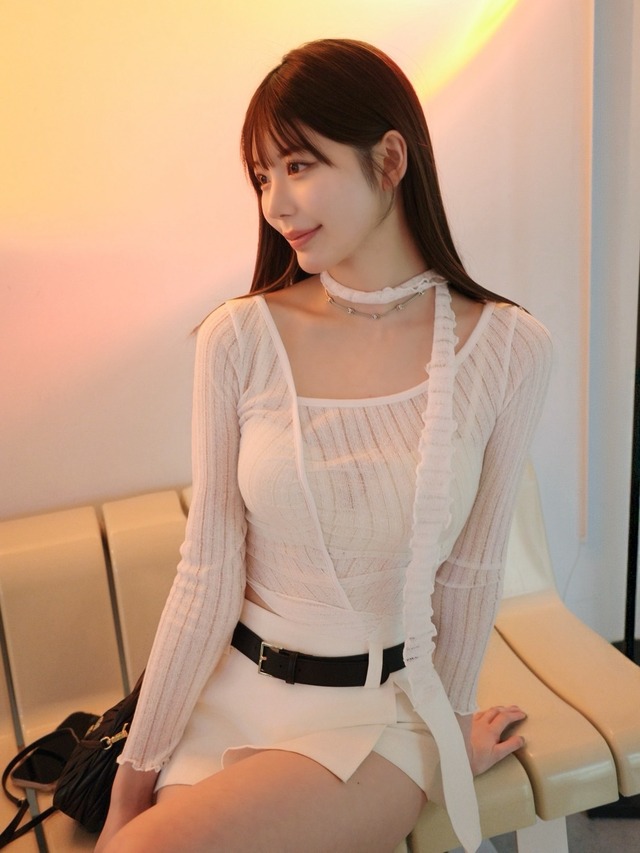 Sheer Scarf Veil Tops