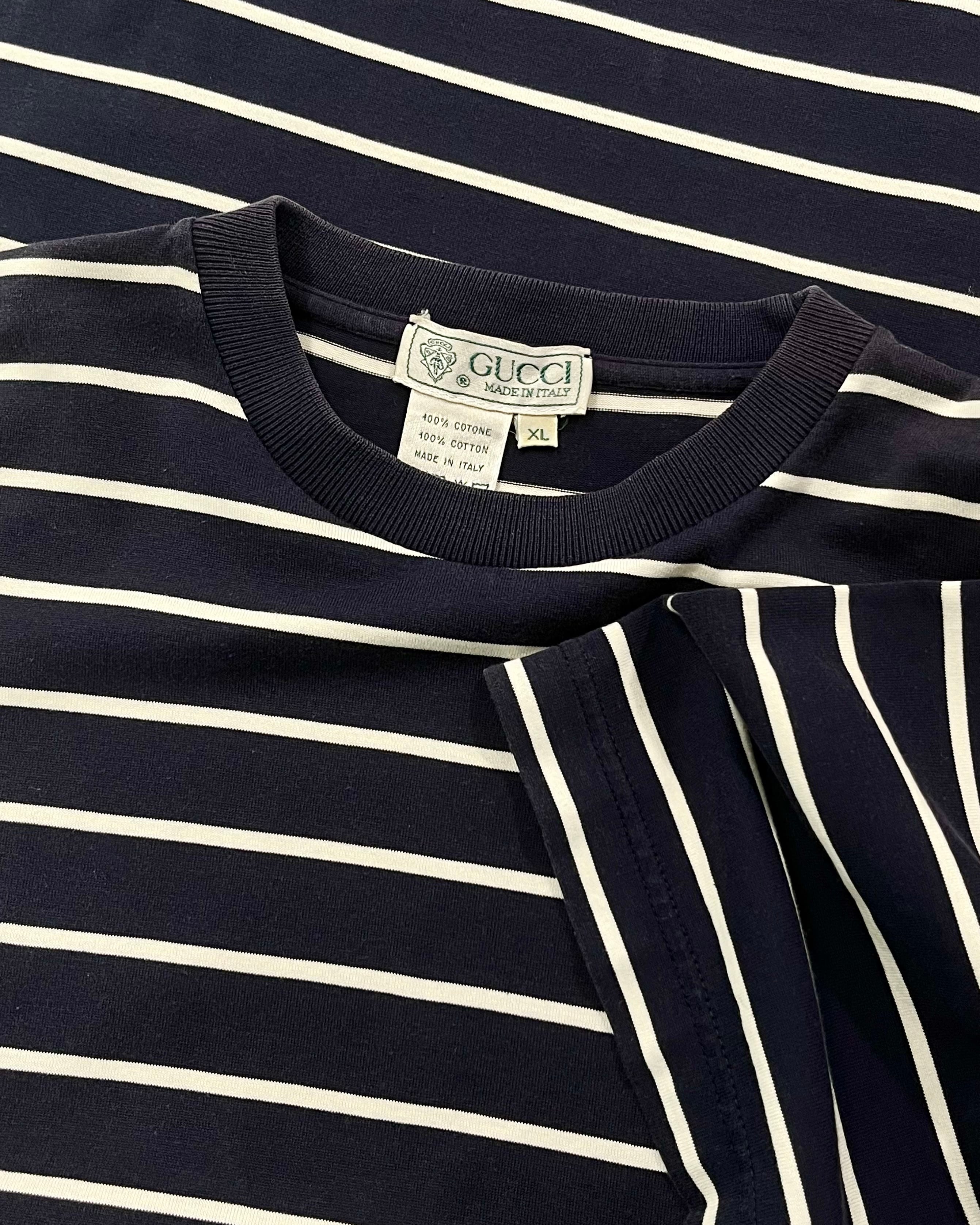 80s~ OLD GUCCI S/S Border Tee ITALY製